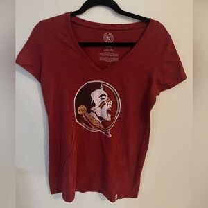 FSU (Florida State University) Vneck 100%‎ Cotton Tshirt By 47 Brand